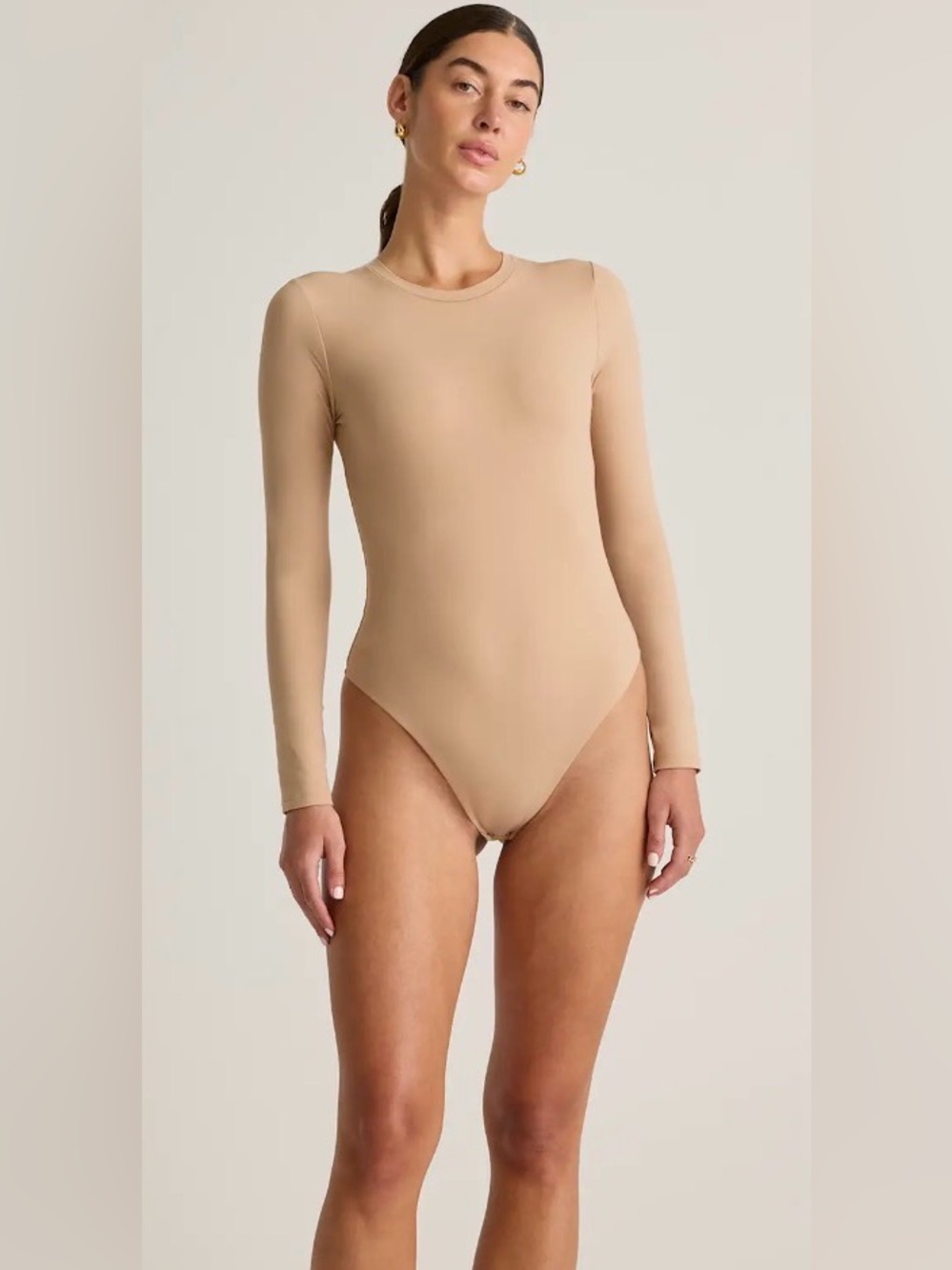 Quince Tan Stretch Bodysuit NWT